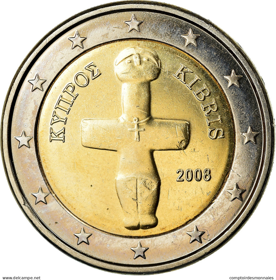 Chypre, 2 Euro, 2008, TTB+, Bi-Metallic, KM:85 - Chypre