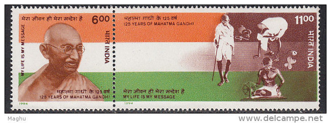 India MNH 1994, Mahatma Gandhi, Se-tenent, Set Of 2 - Nuovi