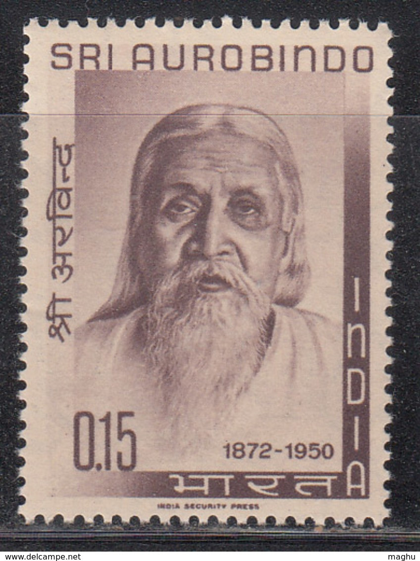 India MNH 1964, Sri Aurobindo Of Pondicherry, Religious Philosopher & Teacher - Ongebruikt