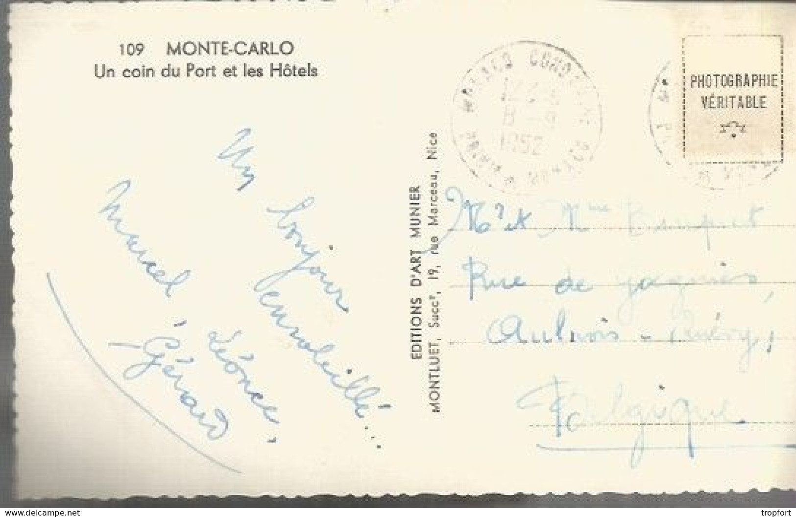 Cpa Photo Carte Postale  PRINCIPAUTE DE MONACO MONTE CARLO   Coin Du Port HOTELS - Porto