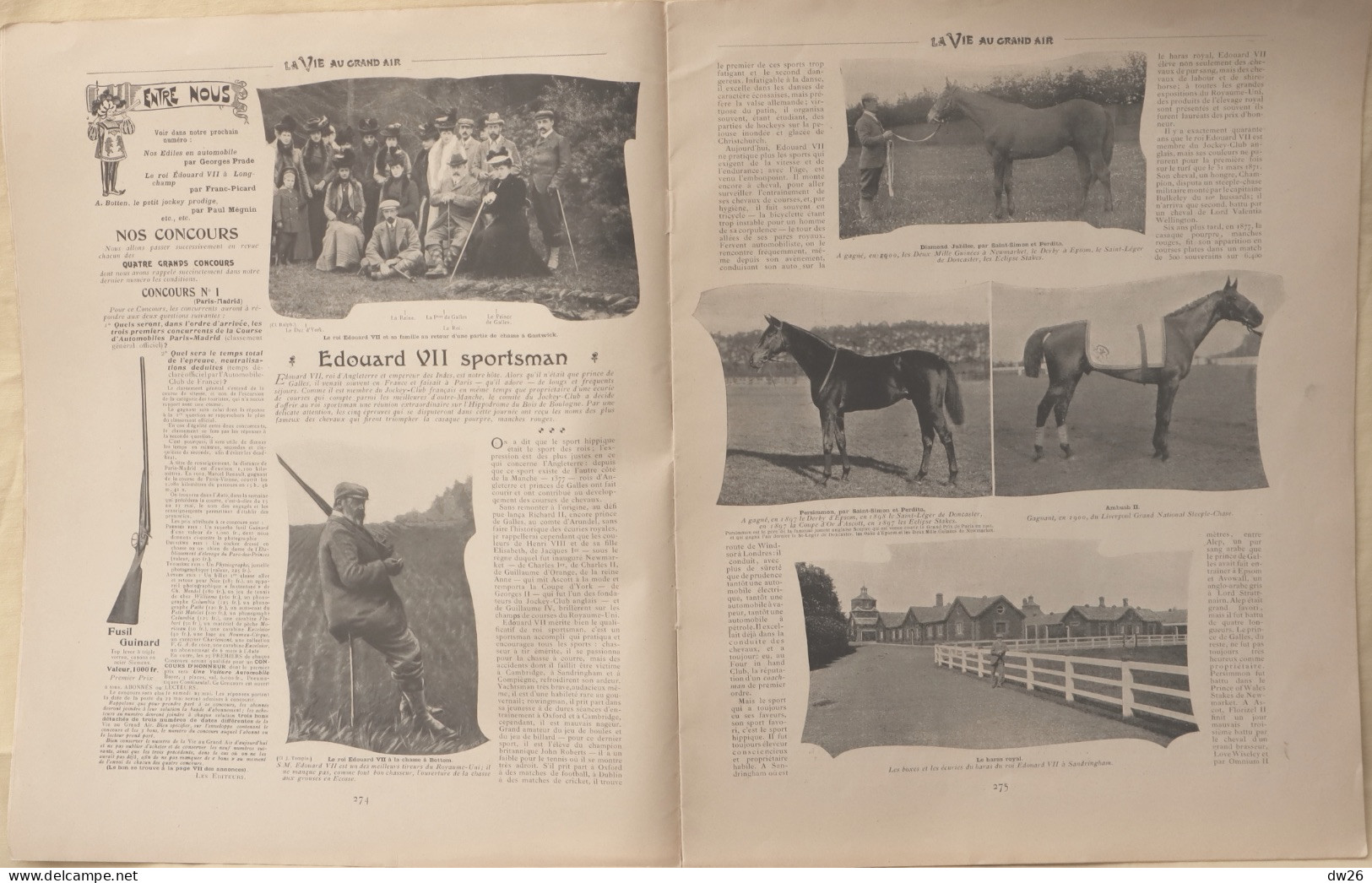 Journal: La Vie Au Grand Air, 2 Mai 1903 (N° 242) Le Roi Edouard VII, Sportsman - Lutte, Boxe, Cyclisme, Voile - Autres & Non Classés