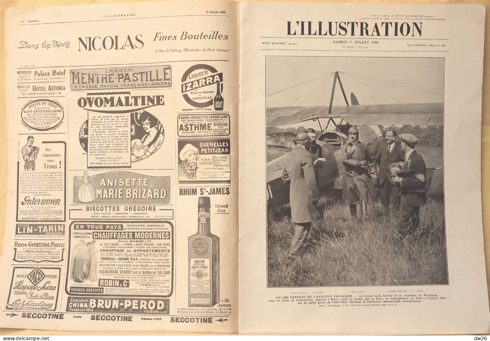 Journal: L'Illustration 5 Juillet 1924 (N° 4244) Renaissance De L'Olympisme - Aviation Au Samois Country Club... - Otros & Sin Clasificación