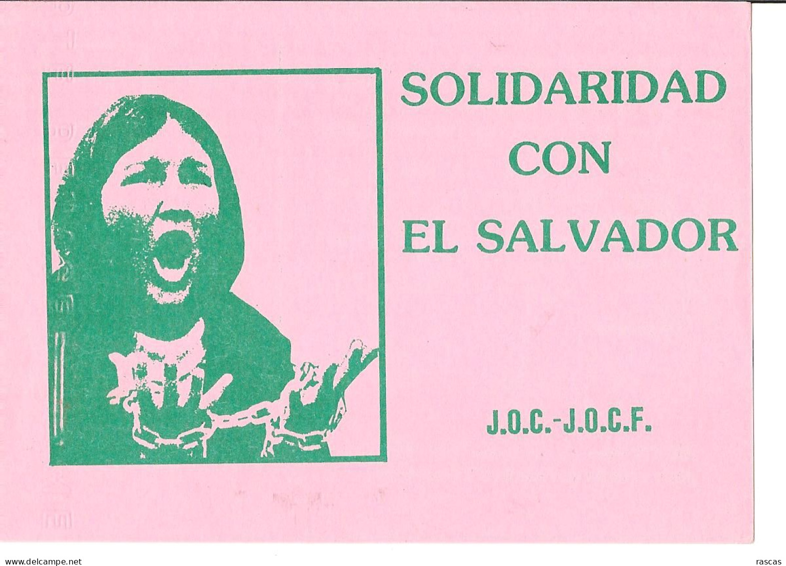 CPM - RARE CARTE PETITION DES J.O.C.- J.O.C.F. - SOLIDARIDAD CON EL SALVADOR - Labor Unions