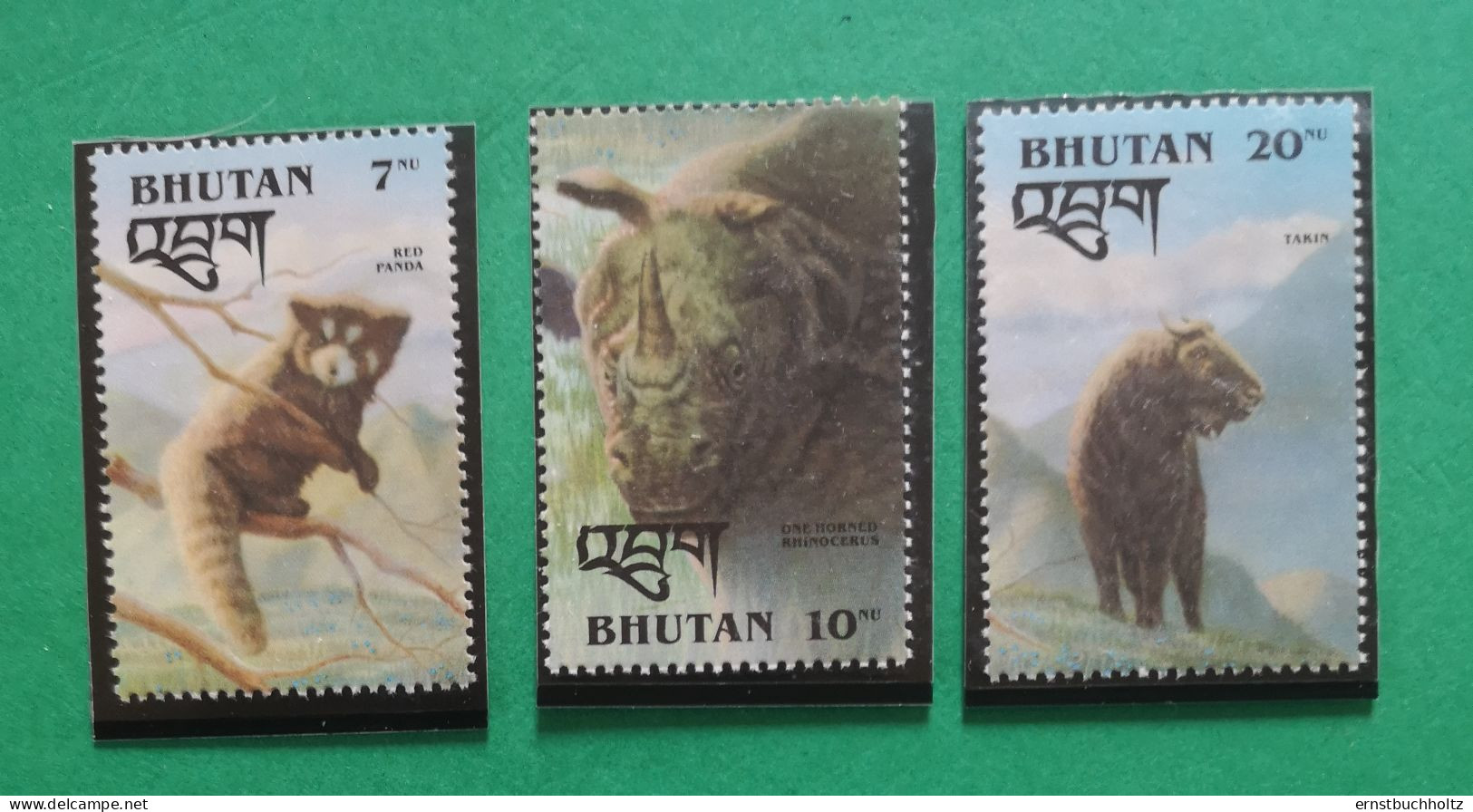 Bhutan 1993 Wildtiere Mi B349** Nur Die 3v Säugetiere Im Angebot - Bhoutan