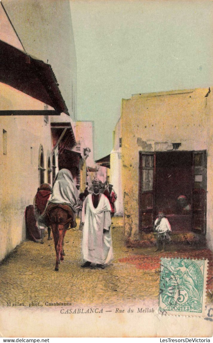 MAROC - Casablanca - Colorisé - Rue Du Mellah - Carte Postale Ancienne - Casablanca