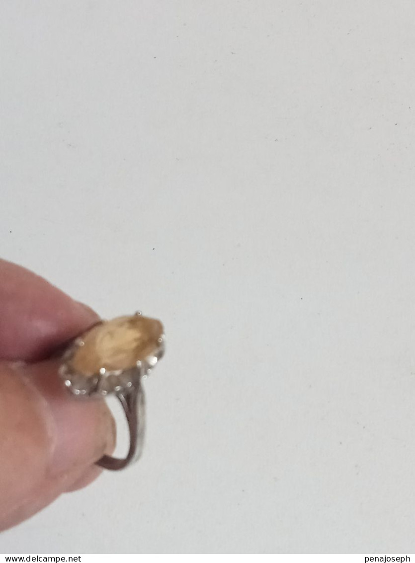 bague ancienne citrine diamètre intérieur 18 mm