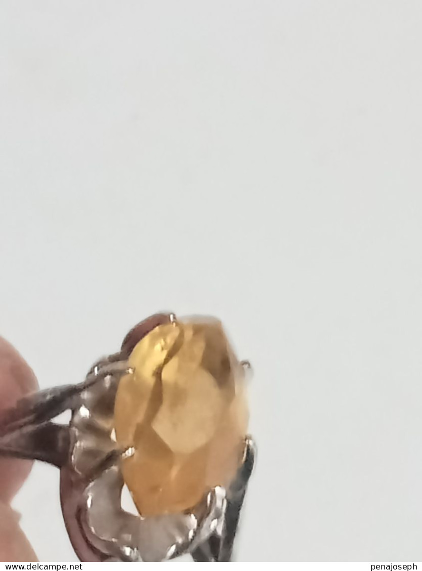 bague ancienne citrine diamètre intérieur 18 mm