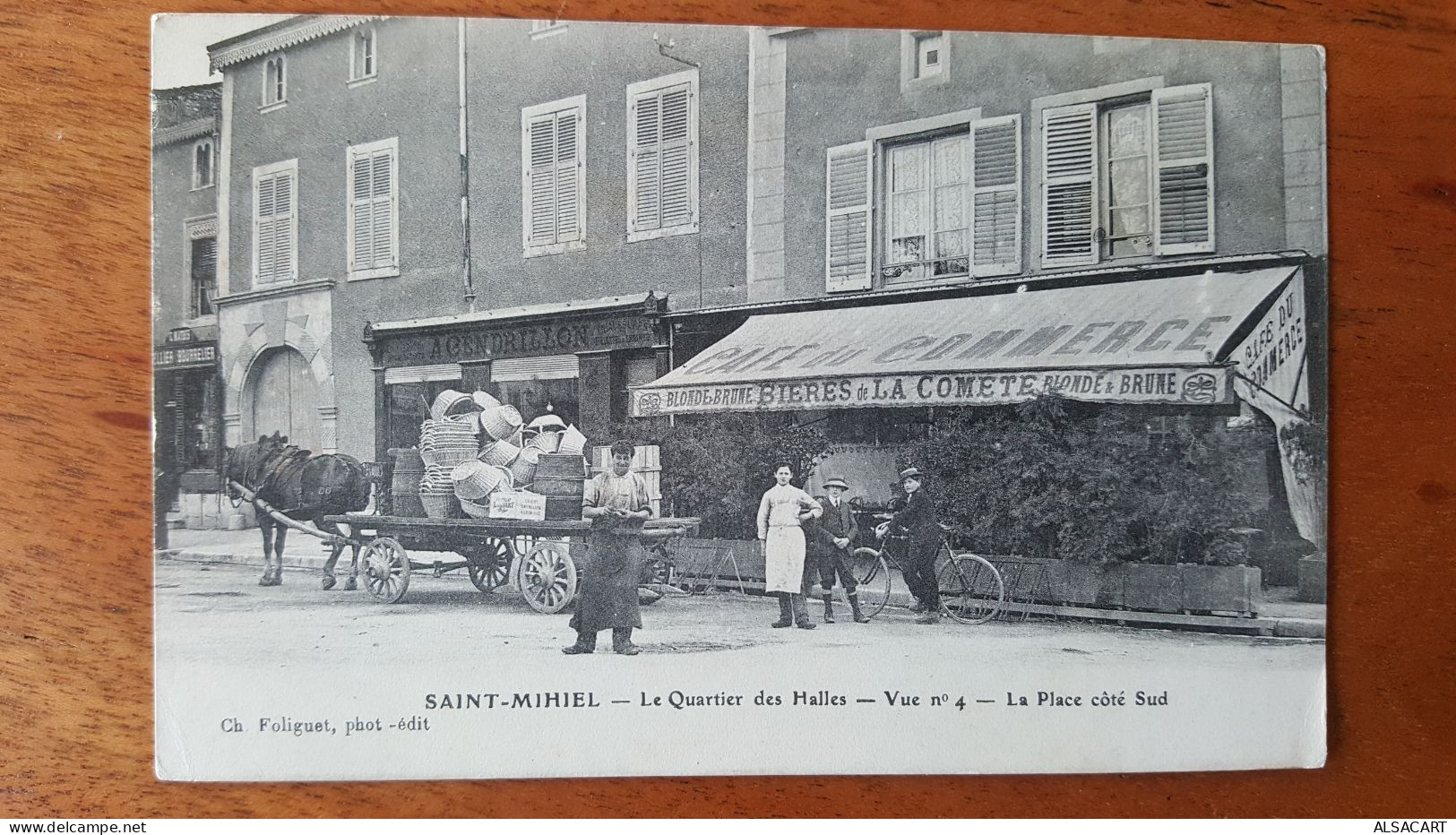 Saint Mihiel , Café Du Commerce , Quartier Des Halles , Attelage  De Paniers , Rare - Saint Mihiel