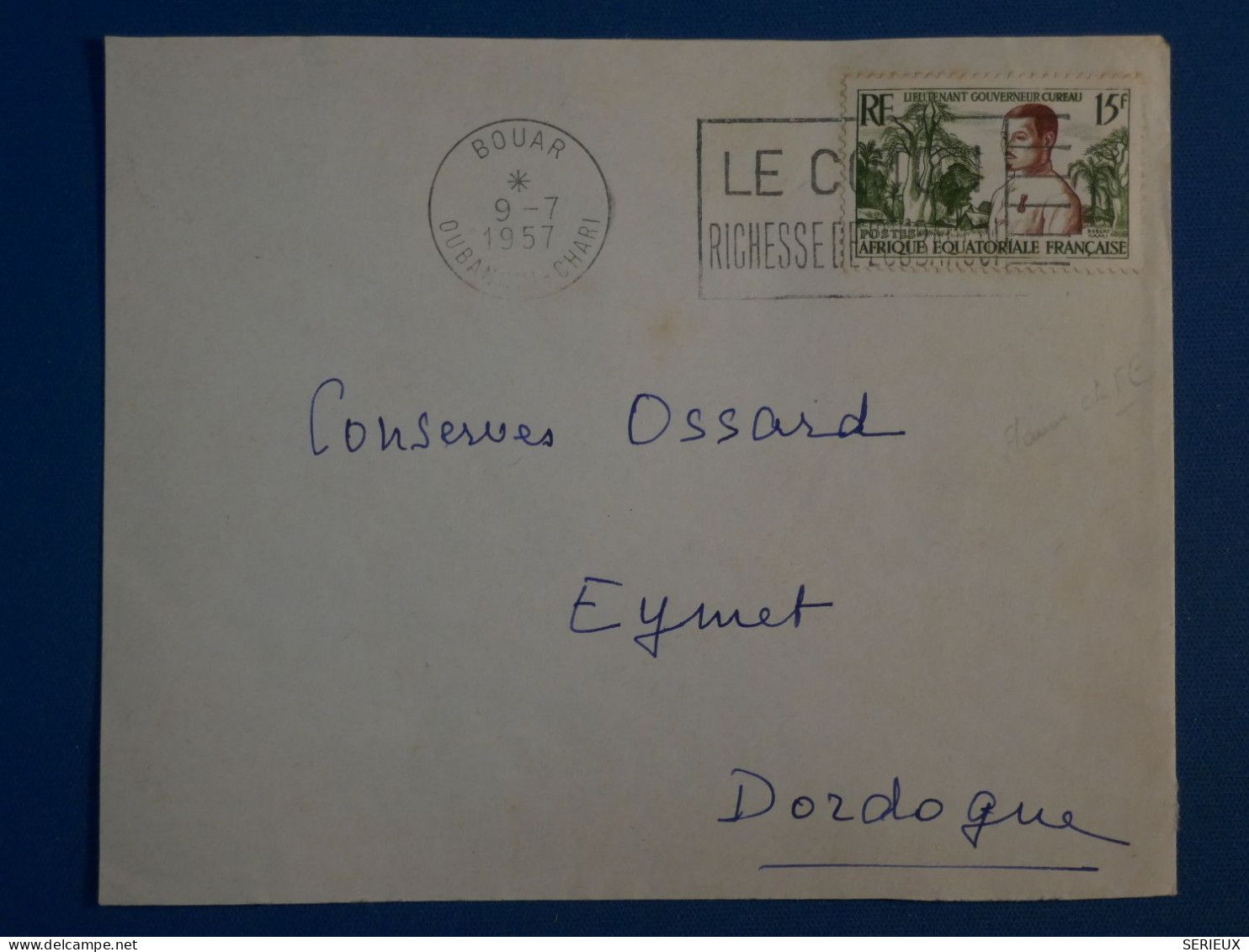 DD4 AEF FRANCE BELLE LETTRE 1957 PETIT BUREAU BOUAR  A EYMET FRANCE  +AFF.   PLAISANT+++ - Briefe U. Dokumente