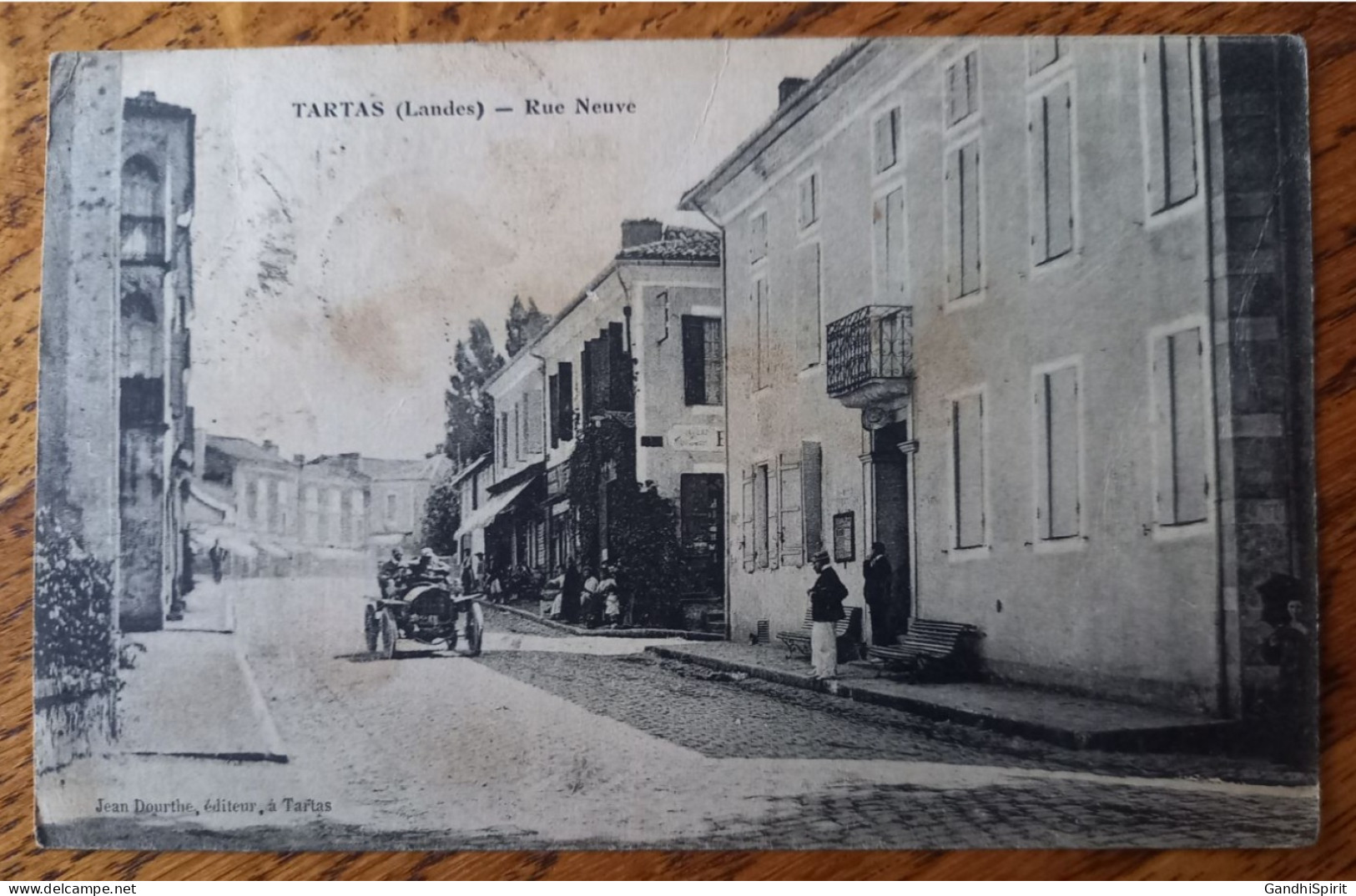 Tartas - Rue Neuve - Café - Voiture, Auto, Automobile Coupé-Course - Tartas