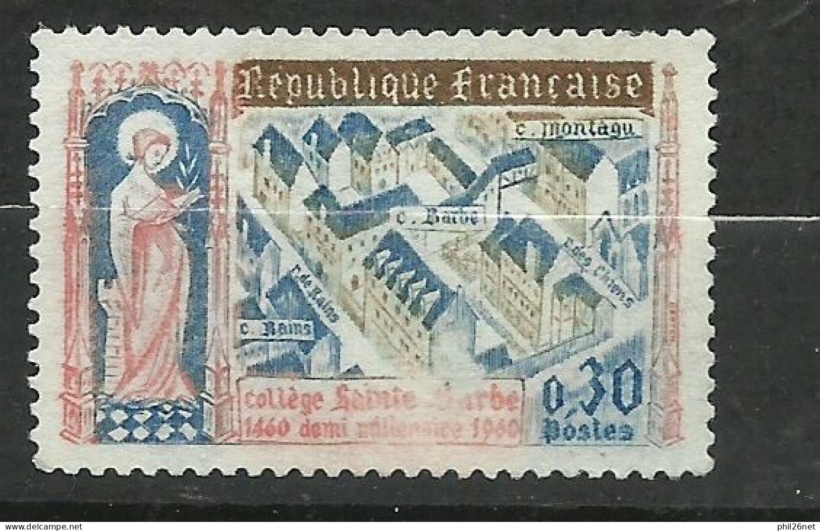 France  N° 1282  Collège Sainte Barbe -rose- Bleu Et Olive    Neuf  ( *)    B/ TB  Voir Scans Soldes ! ! ! - Unused Stamps