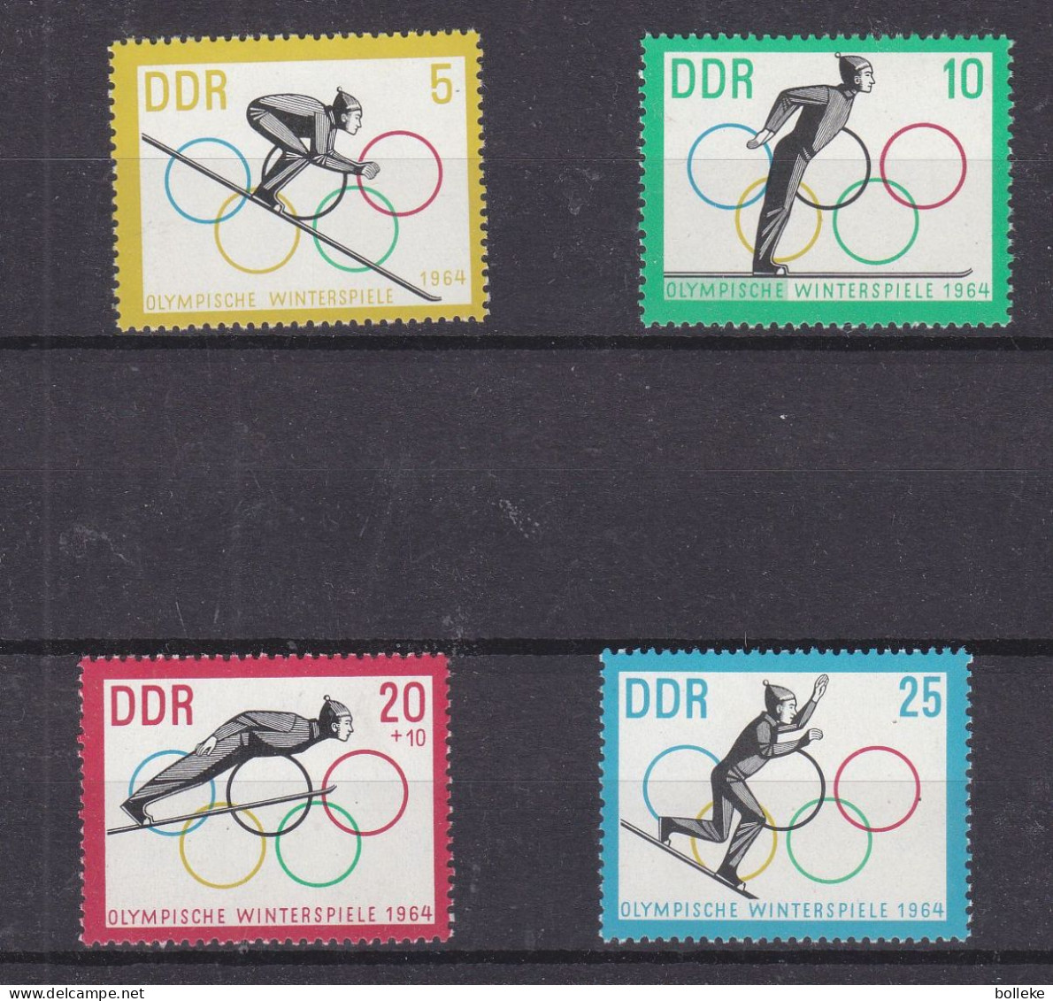 Allemagne - République Démocratique - Yvert 703 / 6 ** - Jeux Olympiques - Hiver 64 - Saut Du Tremplin - - Hiver 1964: Innsbruck