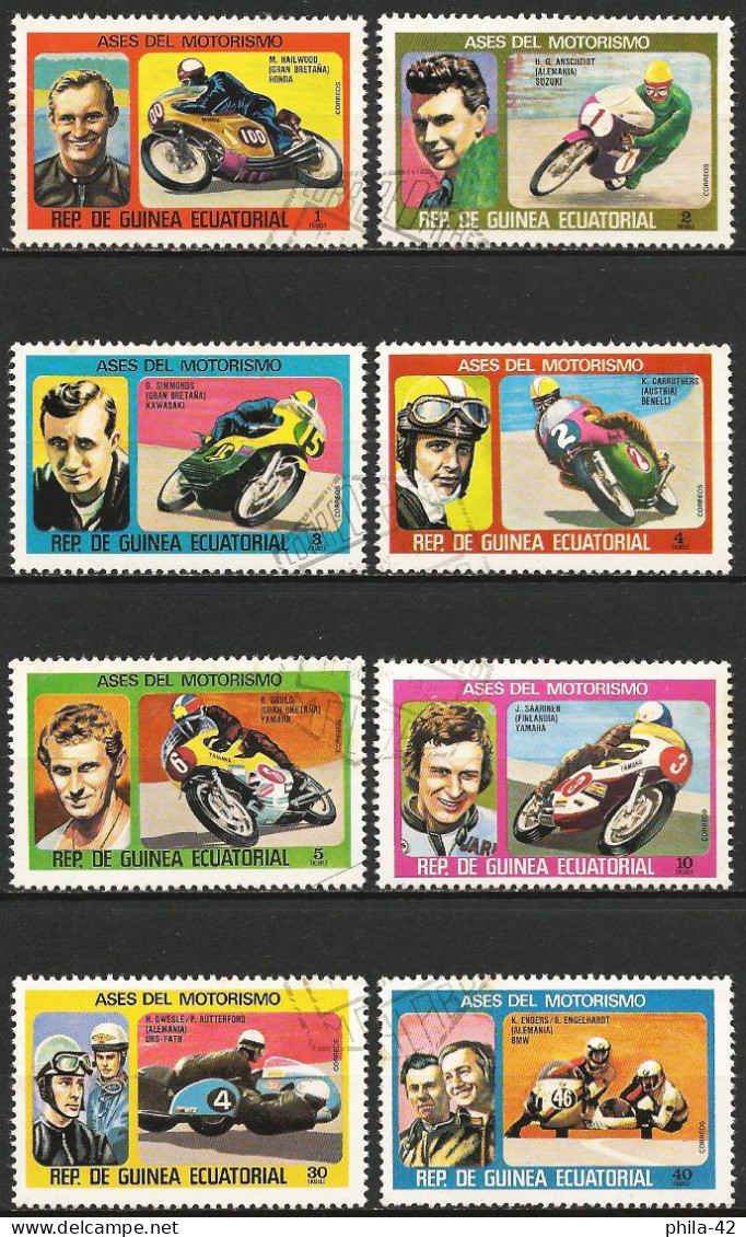 Equatorial Guinea 1976 - Mi 903/10 - YT 88 AA/AH ( Champions Motorcycle ) Complete Set - Guinée Equatoriale