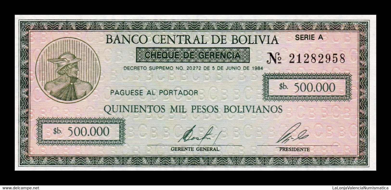 Bolivia 500000 Pesos Bolivianos 1984 Pick 189 Sc Unc - Bolivie