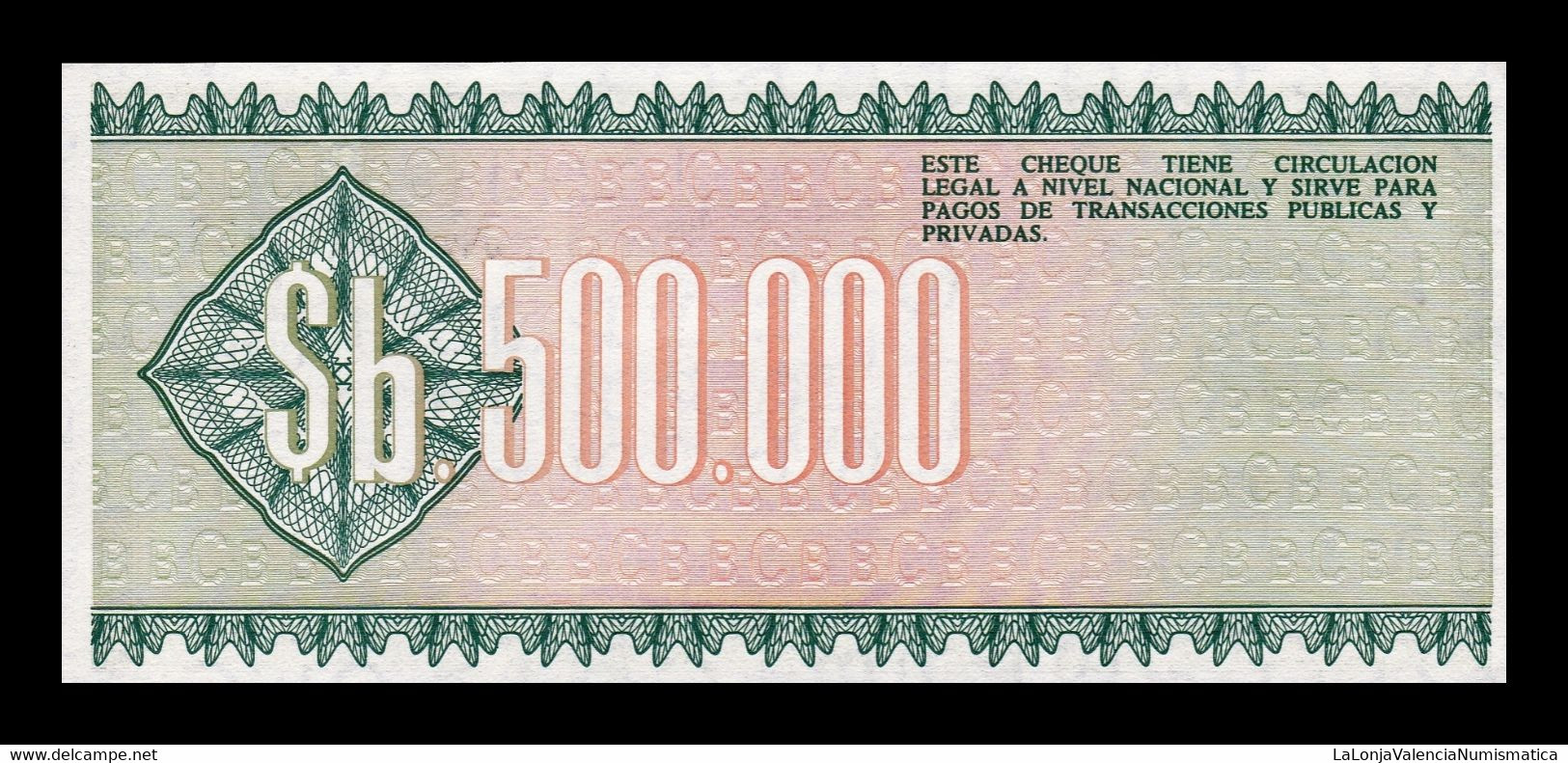 Bolivia 500000 Pesos Bolivianos 1984 Pick 189 Sc Unc - Bolivia