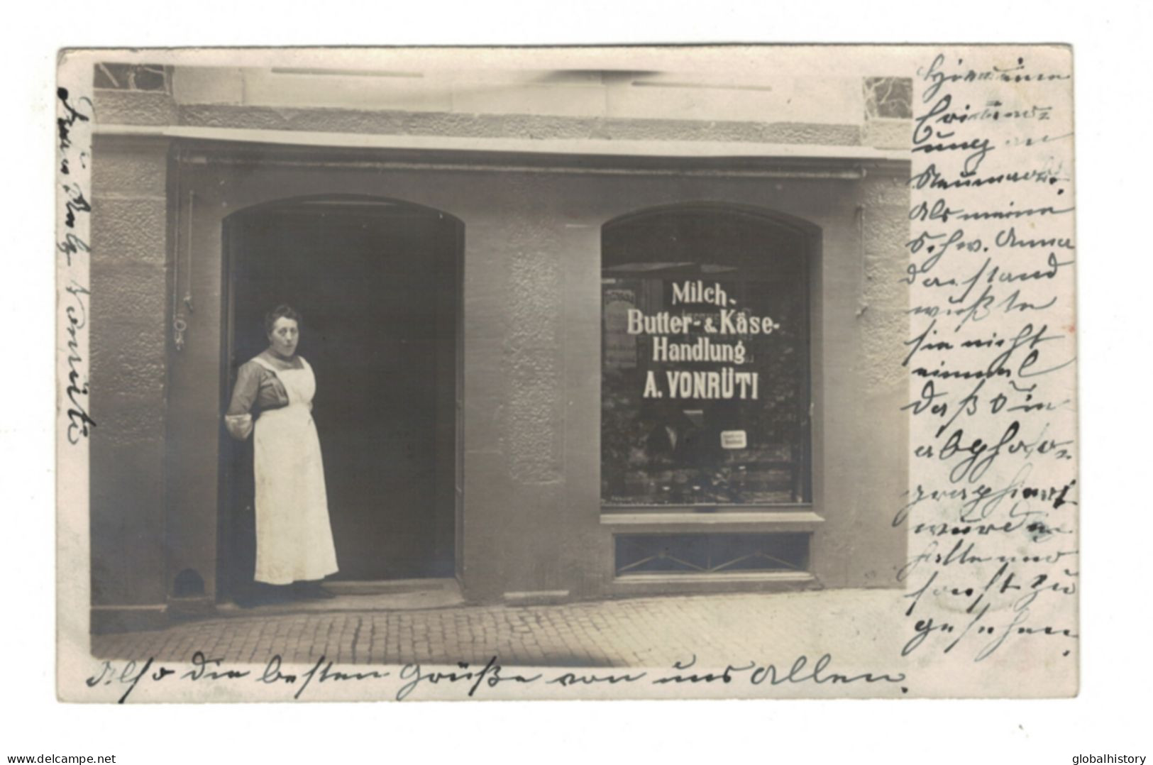 DH1586 - SWITZERLAND - SUISSE - ZH - MILCH, BUTTER & KASE HANDLUNG - A. VONRÜTI - RPPC - Rüti