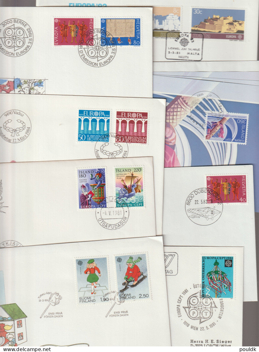 Europa CEPT Covers From 1980 To 1989 - 50 Covers. Weight 0,280 Kg. Please Read Sales Conditions Under Image Of Lot - Verzamelingen