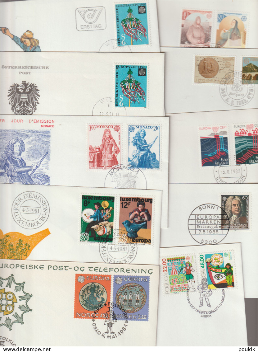 Europa CEPT Covers From 1980 To 1989 - 50 Covers. Weight 0,280 Kg. Please Read Sales Conditions Under Image Of Lot - Sammlungen