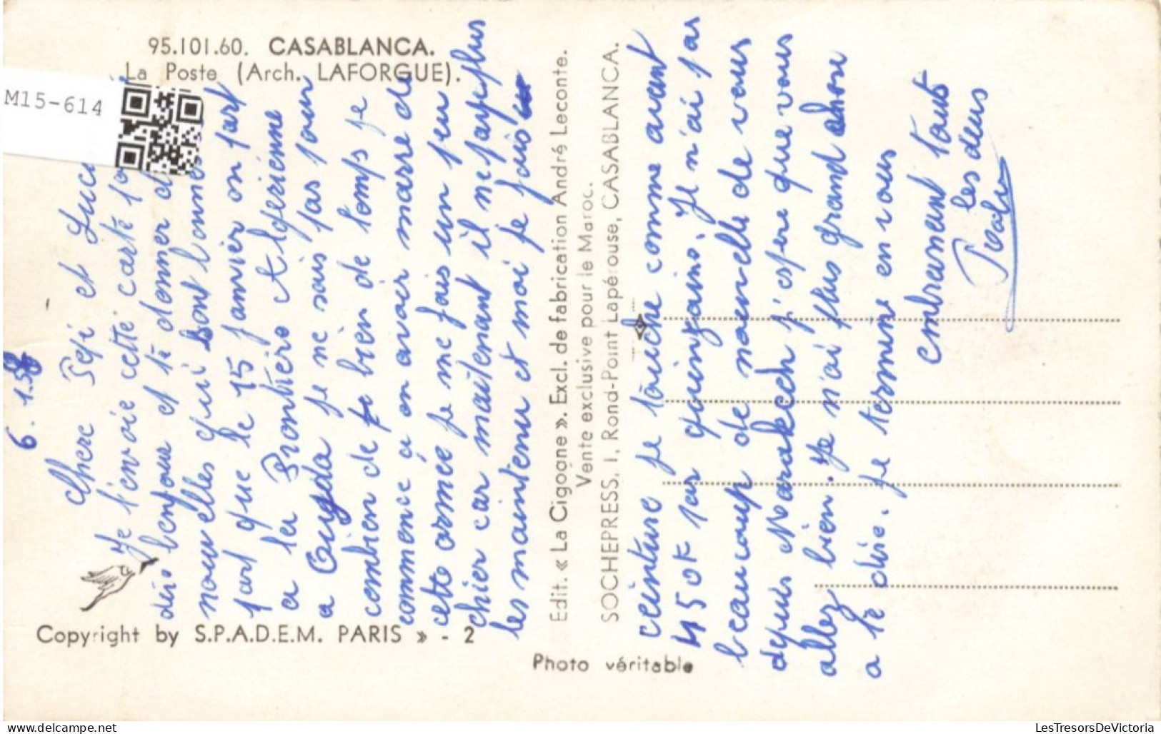 MAROC - Casablanca - La Poste - Colorisé - Carte Postale Ancienne - Casablanca