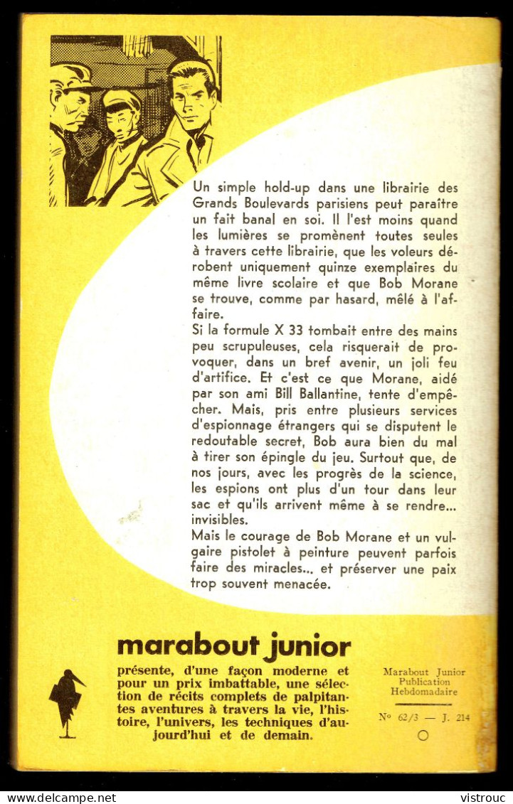 "Bob MORANE: Formule X33", Par Henri VERNES - MJ N° 214 - Aventures - 1962. - Marabout Junior