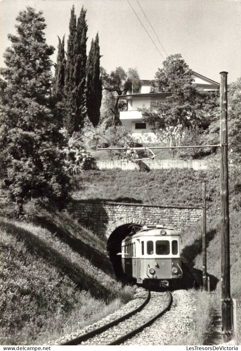 TRANSPORT - Unteres Portal Des Viganello Tunnels Mit Be 4/4 9 - 1965 - Carte Postale Ancienne - Treinen