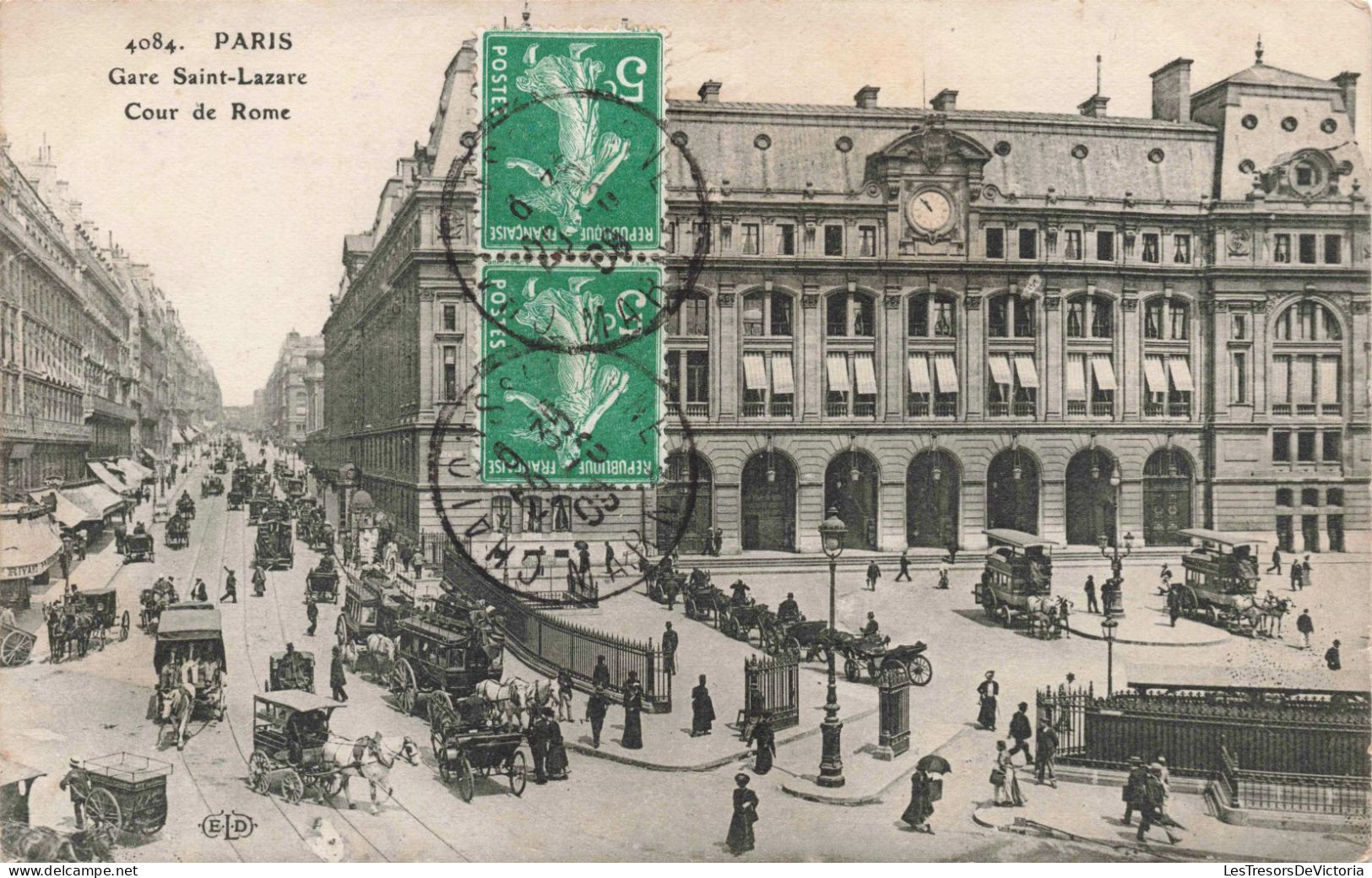 FRANCE - Paris - Gare Saint Lazare - Cour De Rome - Animé - Carte Postale Ancienne - Plazas