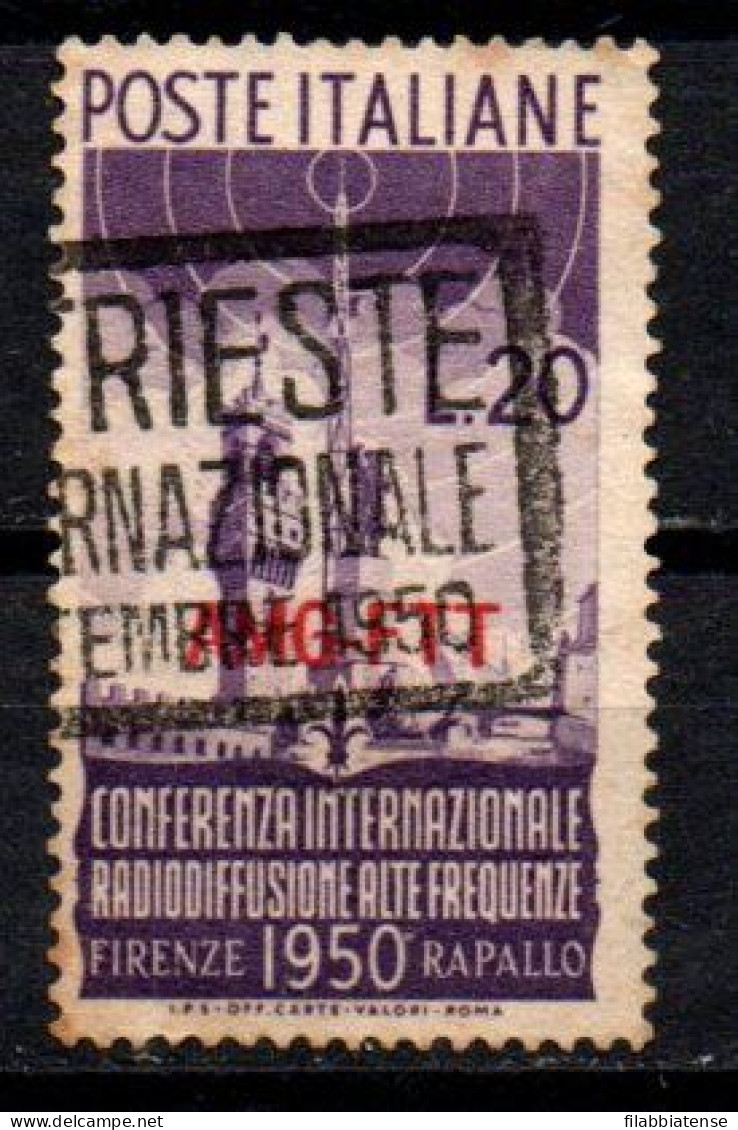 1950 - Trieste A  76 Radiodiffusione       ------- - Oblitérés