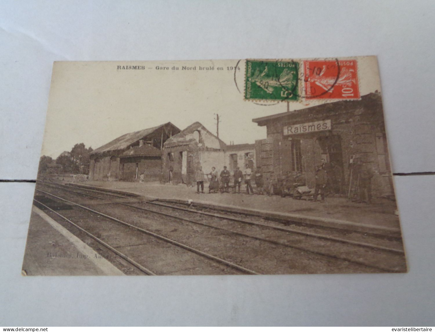 Raismes  : Gare Du Nord Brulé En 1914 , - Raismes