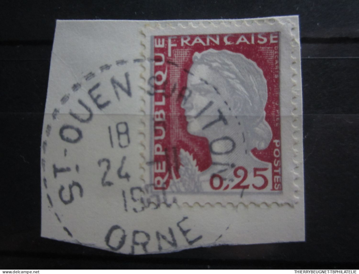 BEAU TIMBRE DE FRANCE N° 1263 - CACHET TIRETE ST-OUEN SUR ITON - 1960 Marianne De Decaris