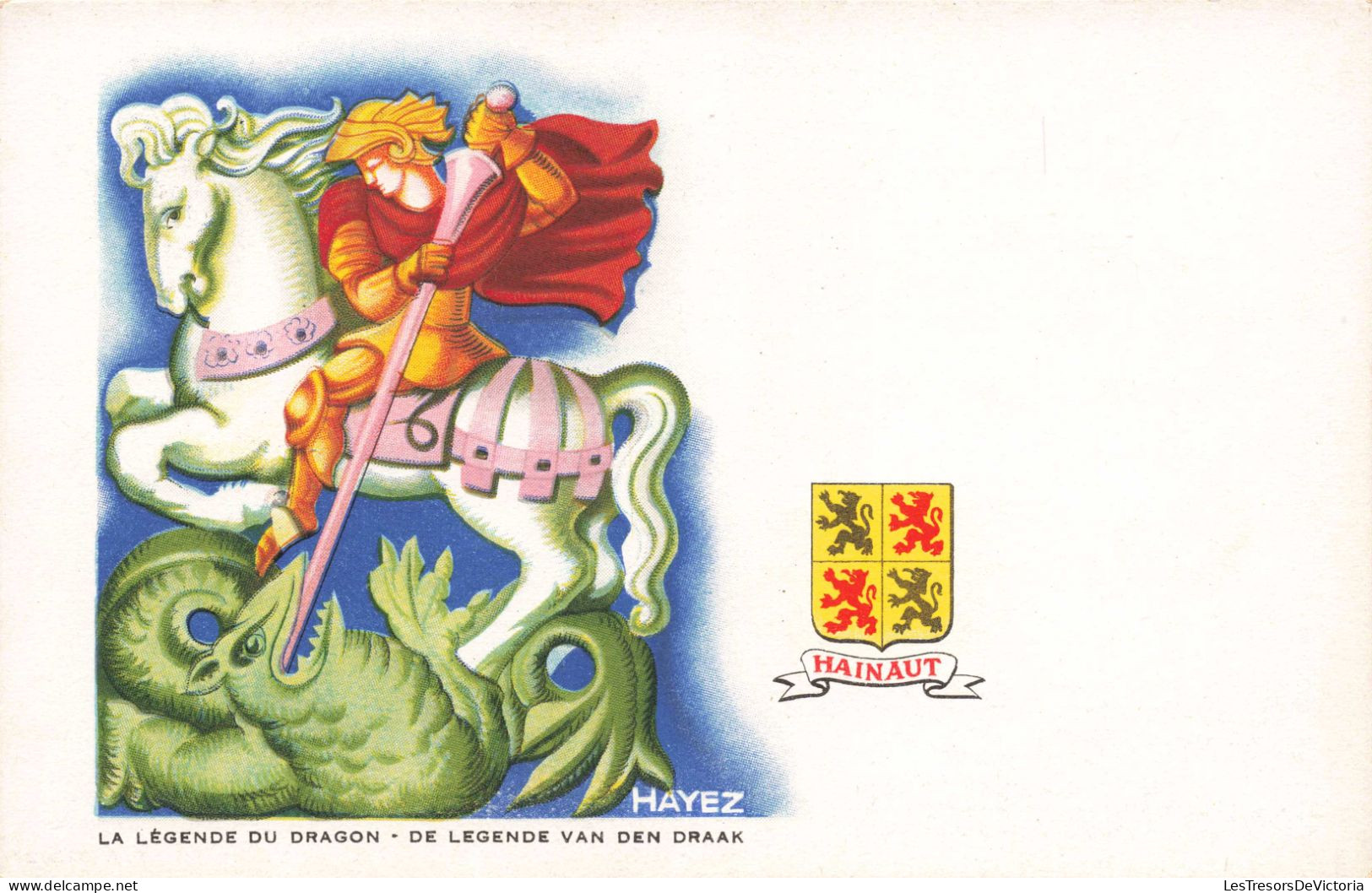 LEGENDES - Hainaut - La Légende Du Dragon - Carte Postale Ancienne - Contes, Fables & Légendes