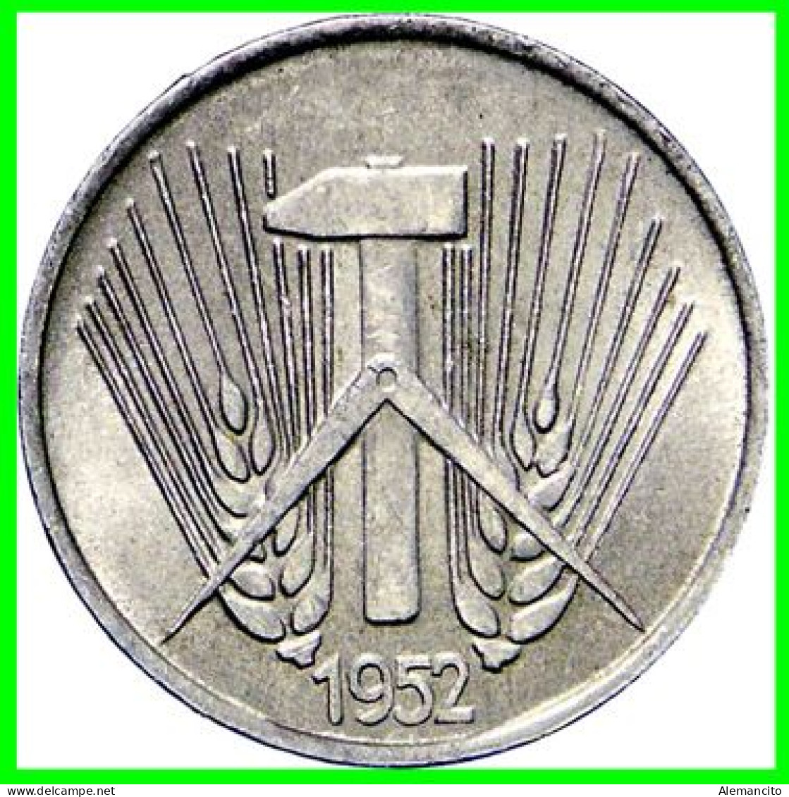 ( REPUBLICA ) REPUBLICA DEMOCRATICA DE ALEMANIA AÑO 1952 ( DDR ) MONEDAS DE 1 PFENNING  CECA-A - MONEDA DE  ALUMINIO S/C - 1 Pfennig