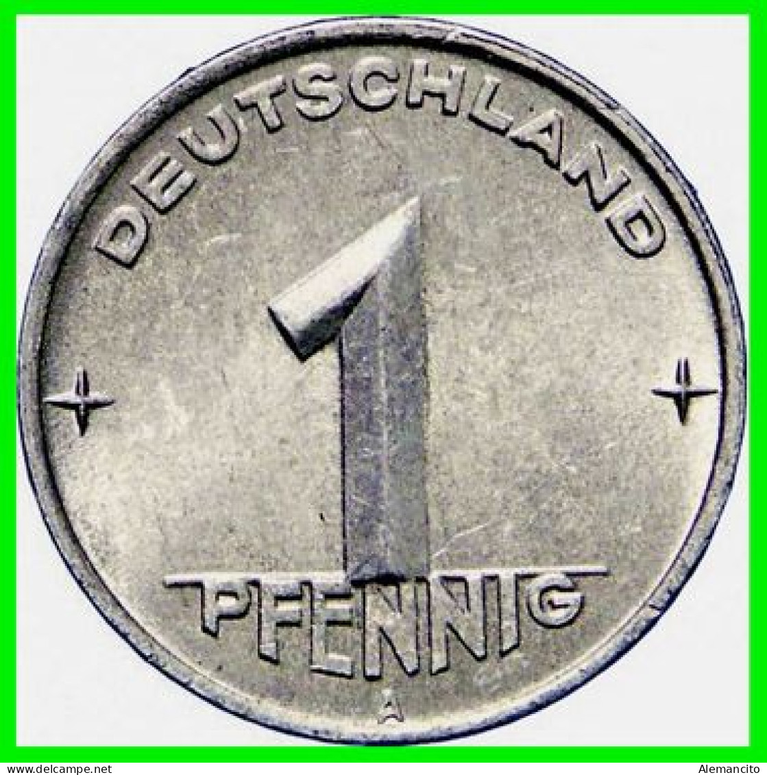 ( REPUBLICA ) REPUBLICA DEMOCRATICA DE ALEMANIA AÑO 1952 ( DDR ) MONEDAS DE 1 PFENNING  CECA-A - MONEDA DE  ALUMINIO S/C - 1 Pfennig