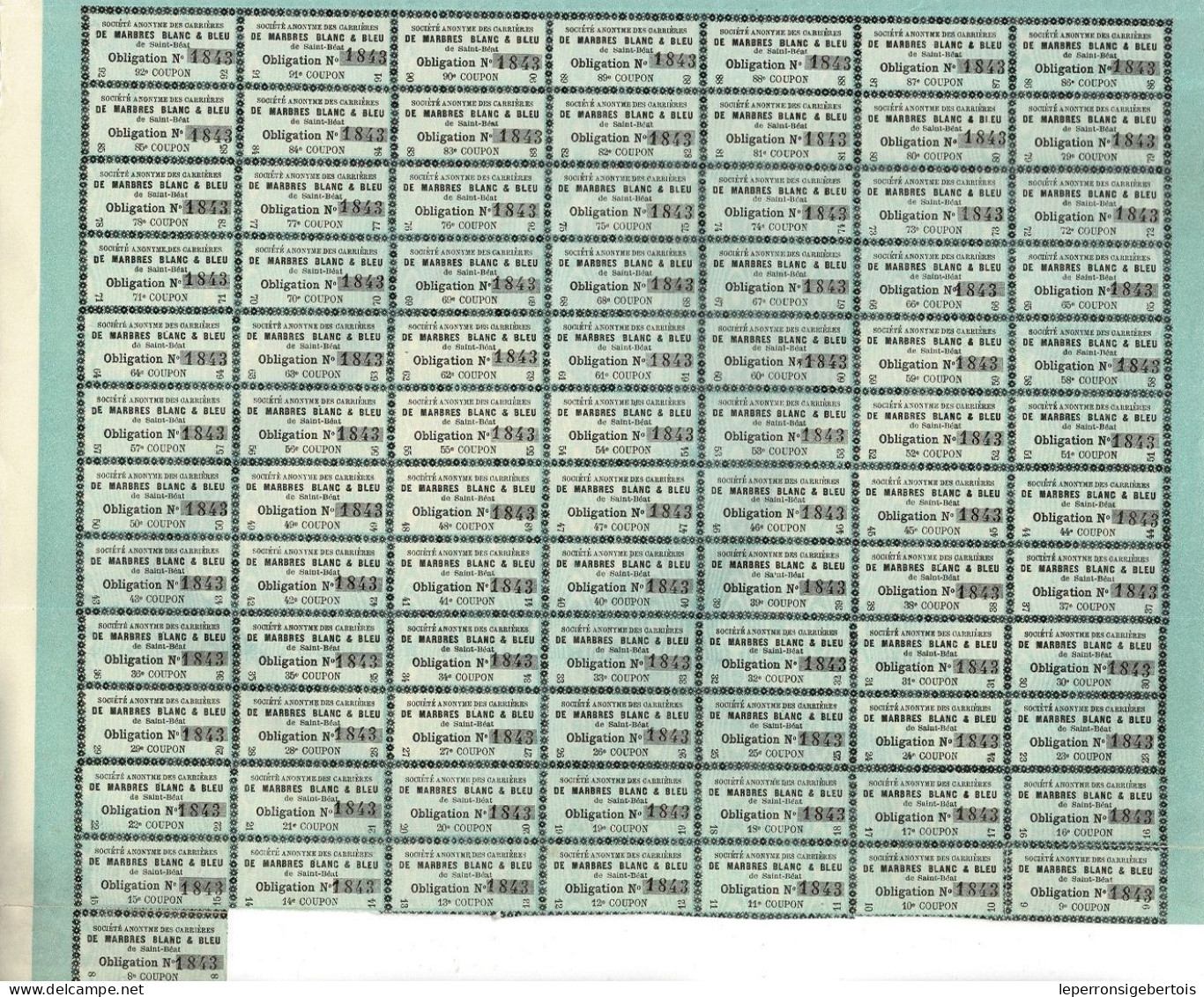 Obligation De 1903 - Société Anonyme Des Carrières De Marbres Blanc & Bleu De Saint-Béat - - Mines