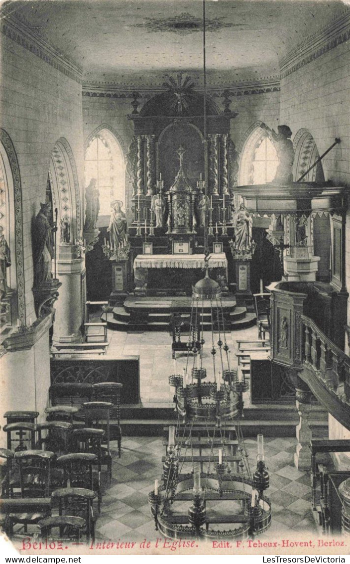 BELGIQUE - Berloz - Intérieur De L'Eglise - Carte Postale Ancienne - Berloz