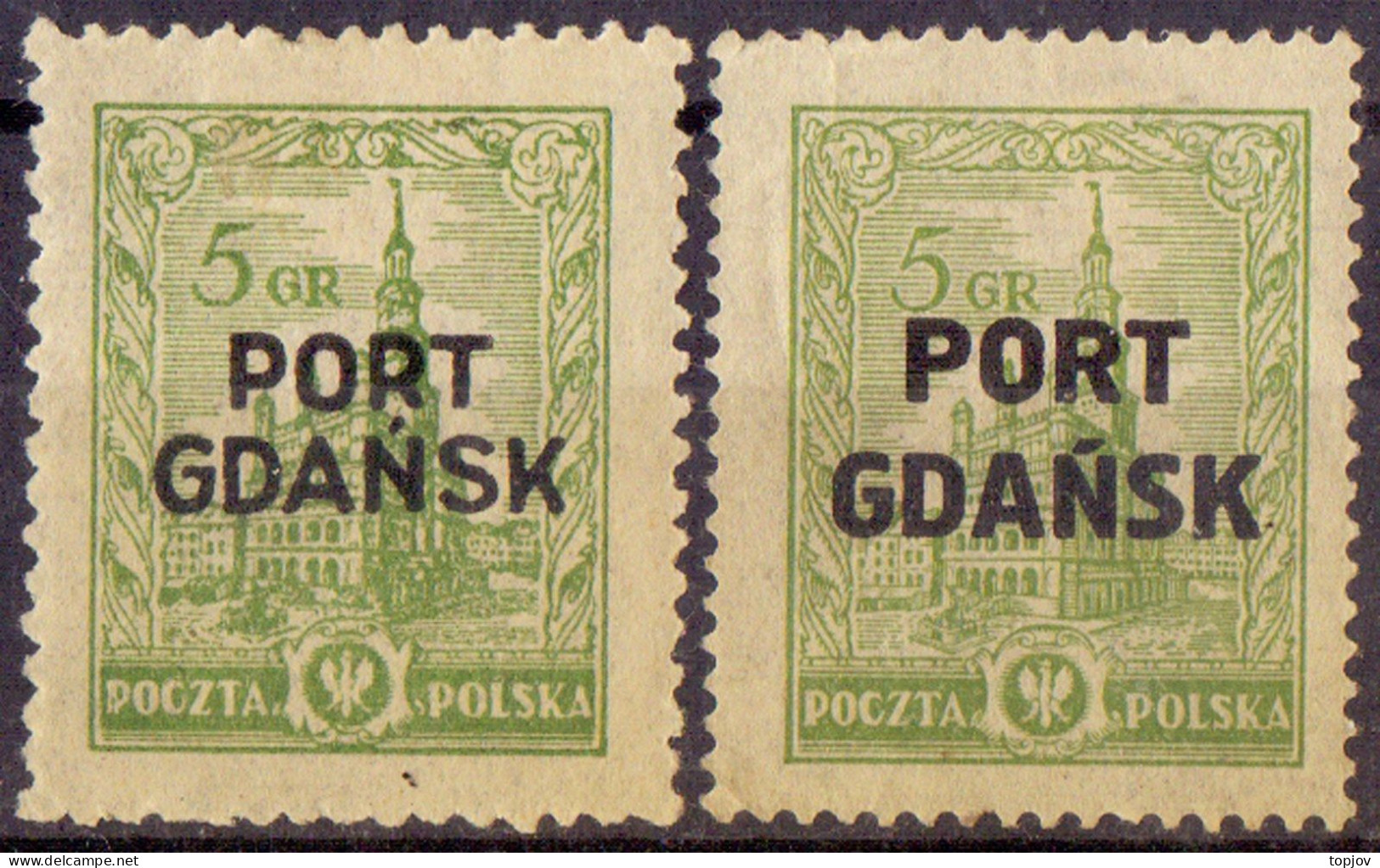 POLAND - PORT  GDANSK  I+II Type - *MLH - 1926 - Besatzungszeit