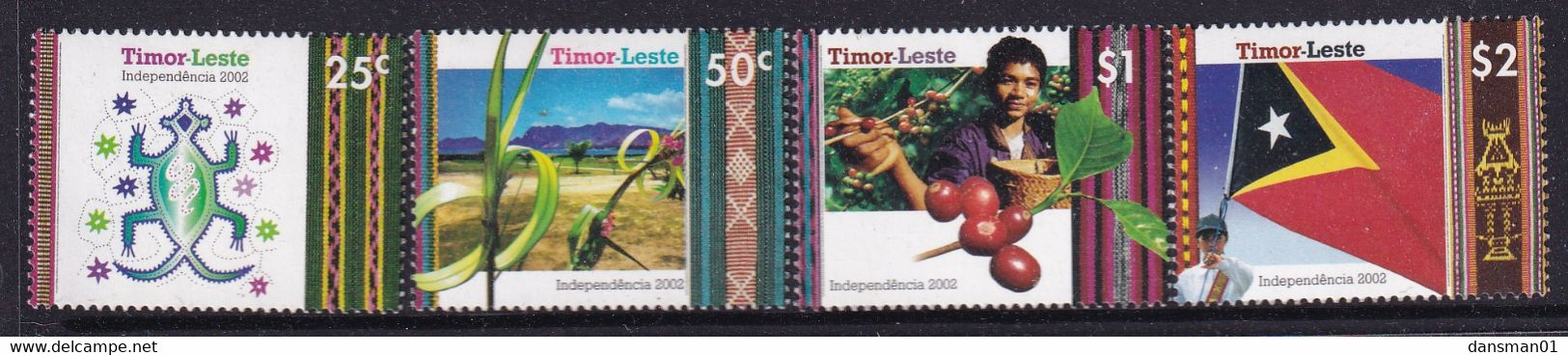 Timor-Leste 2002 Independence Sc 352-55 Mint Never Hinged Stamp Pack - Oost-Timor