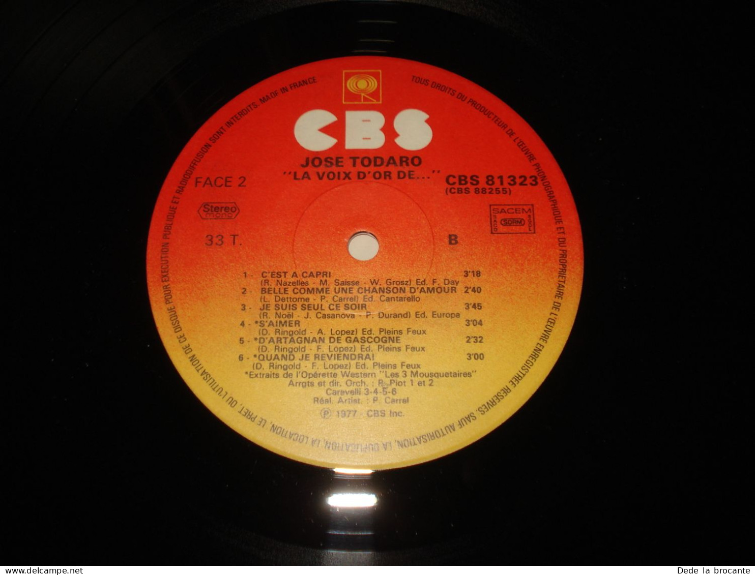 B11 / José Todaro  La Voix D'or - DEDICACE - 2 X LP - CBS 88255 - Fr 1977 - M/EX