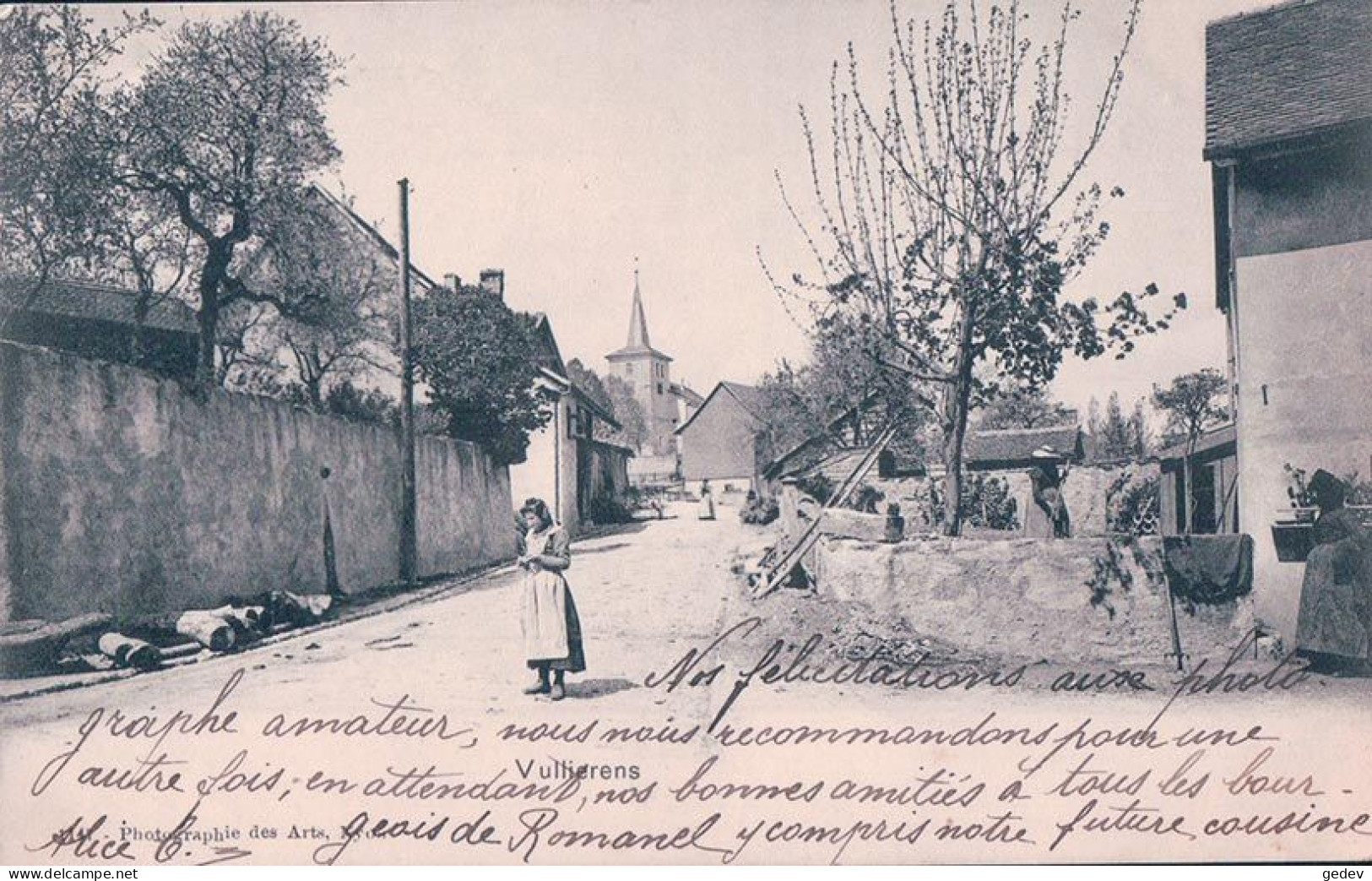 Vullierens VD, Rue De L'Eglise Animée , Route De Grancy (4.11.1901) - Grancy