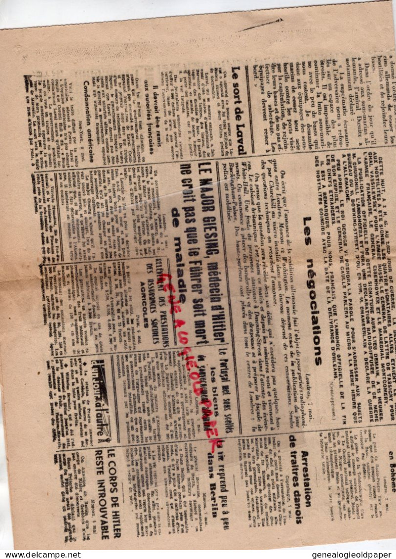 87-LIMOGES-GUERRE 1939-1945-LIBERTE DU CENTRE 7 MAI 1945-REDDITION ALLEMAGNE-DOENITZ-MONTGOMERY-JOUKOV-GESTAPO- - Historical Documents