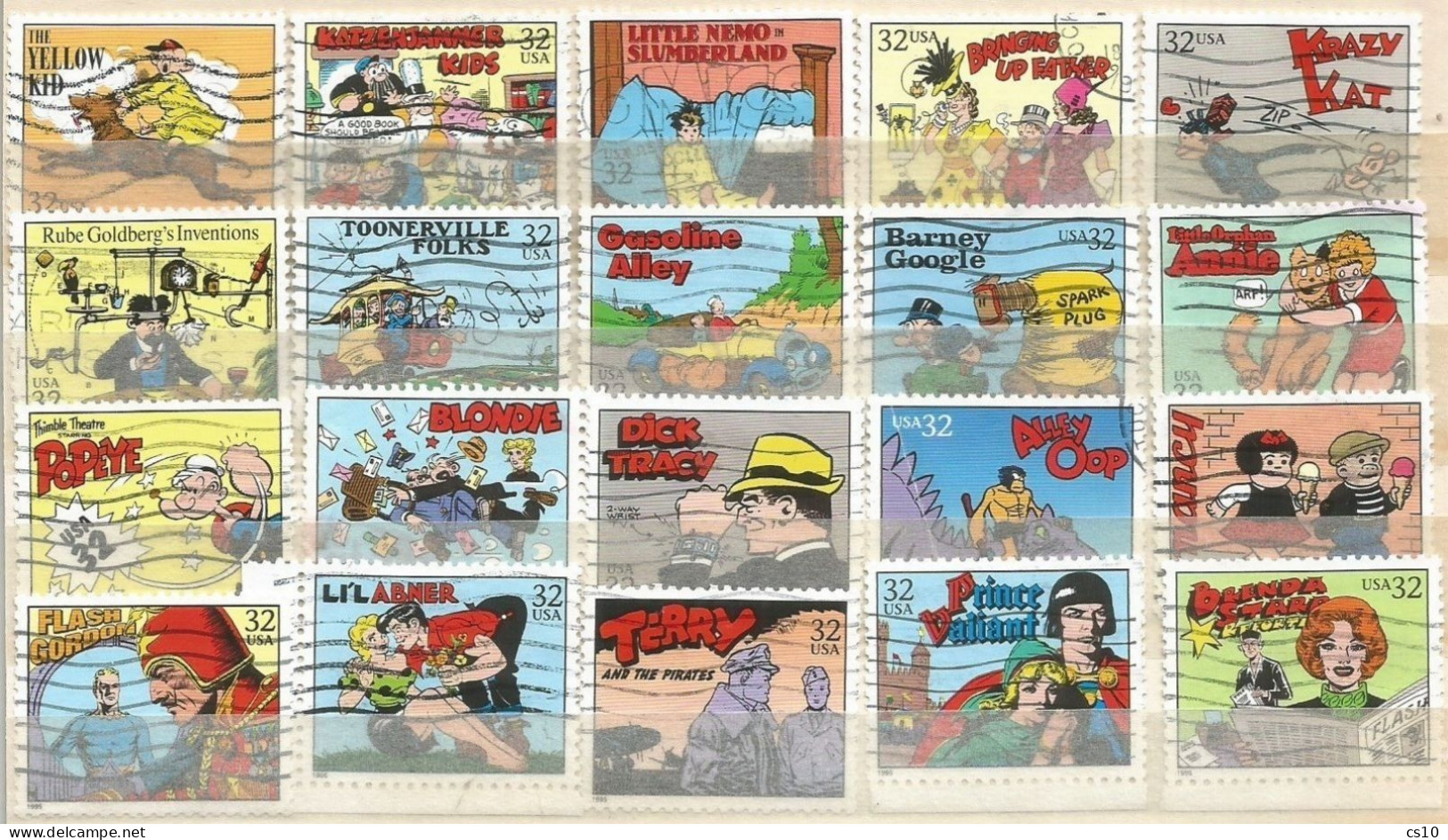 USA 1995 Comic Strip Classics SC. # 3000 A/T - Cpl 20v Set - Used Condition - Volledige Vellen