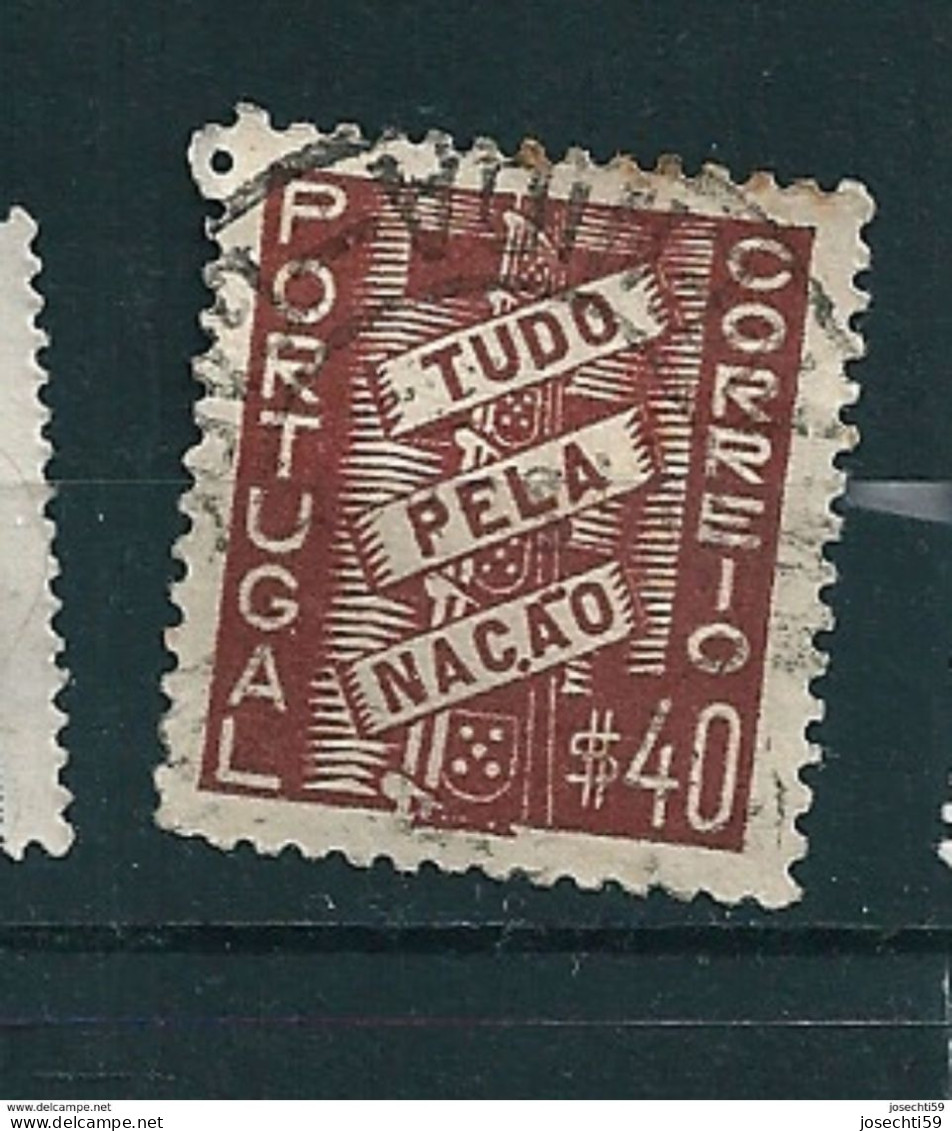 N° 582 Tout Pour La Nation 40c  Timbre Portugal Oblitéré 1935-1936 - Oblitérés