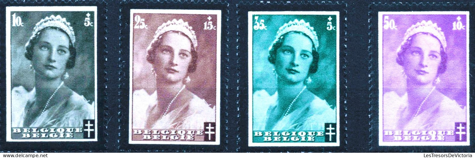 Timbre - Belgique - COB 411/18** MNH - Deuil De SM La Reine Astrid - 1935 - Cote 25 - Neufs