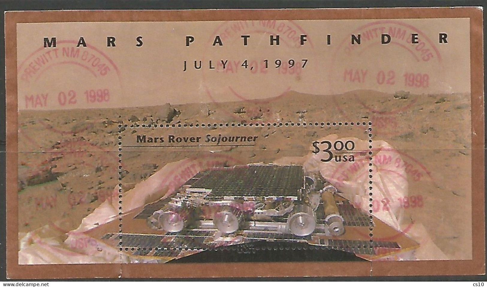 USA 1997 Mars Pathfinder SC.# 3178 S/S Postally Used (1998) Postally Used - VFU Condition - Verenigde Staten