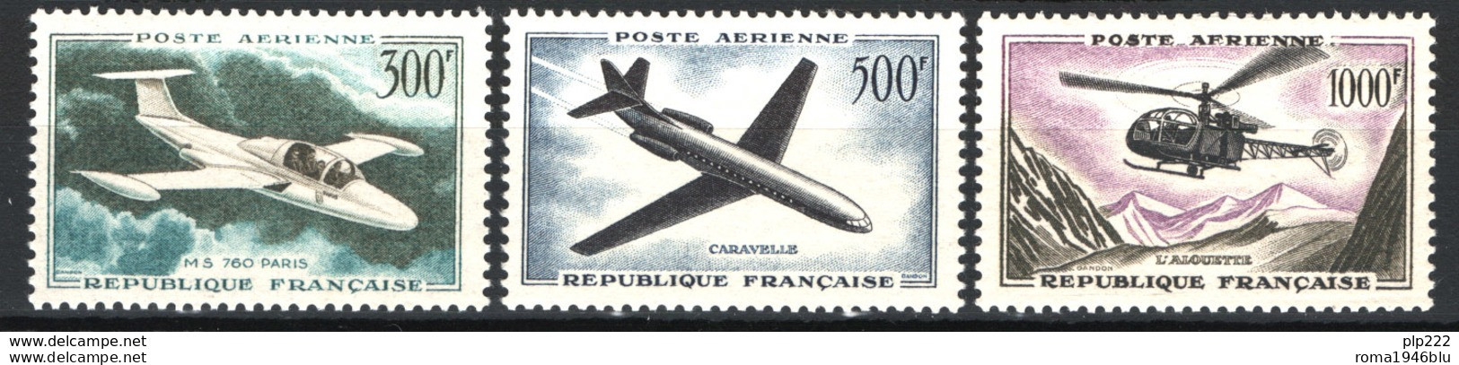 Francia 1957 Posta Aerea Unif.A35/37 **/MNH VF - 1927-1959 Mint/hinged