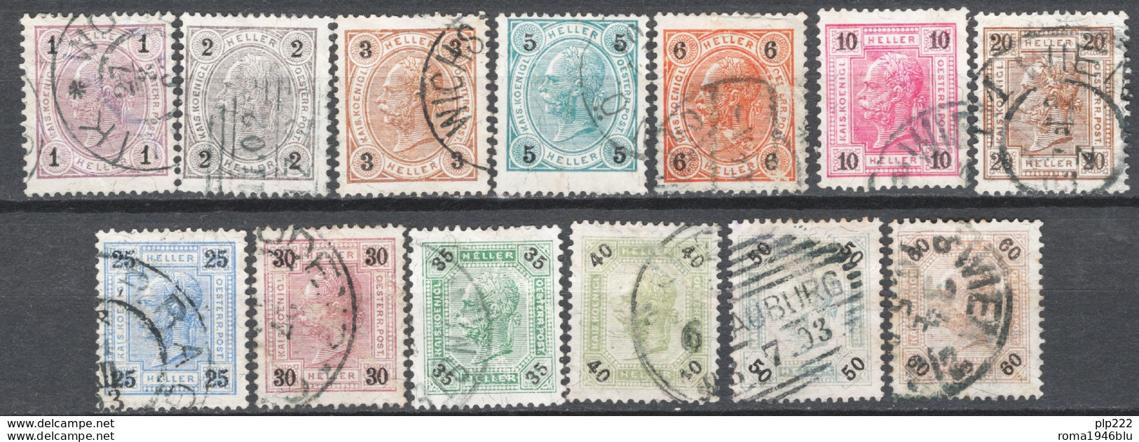 Austria 1901 Unif.65-I/79-I O/used VF/F - Usados