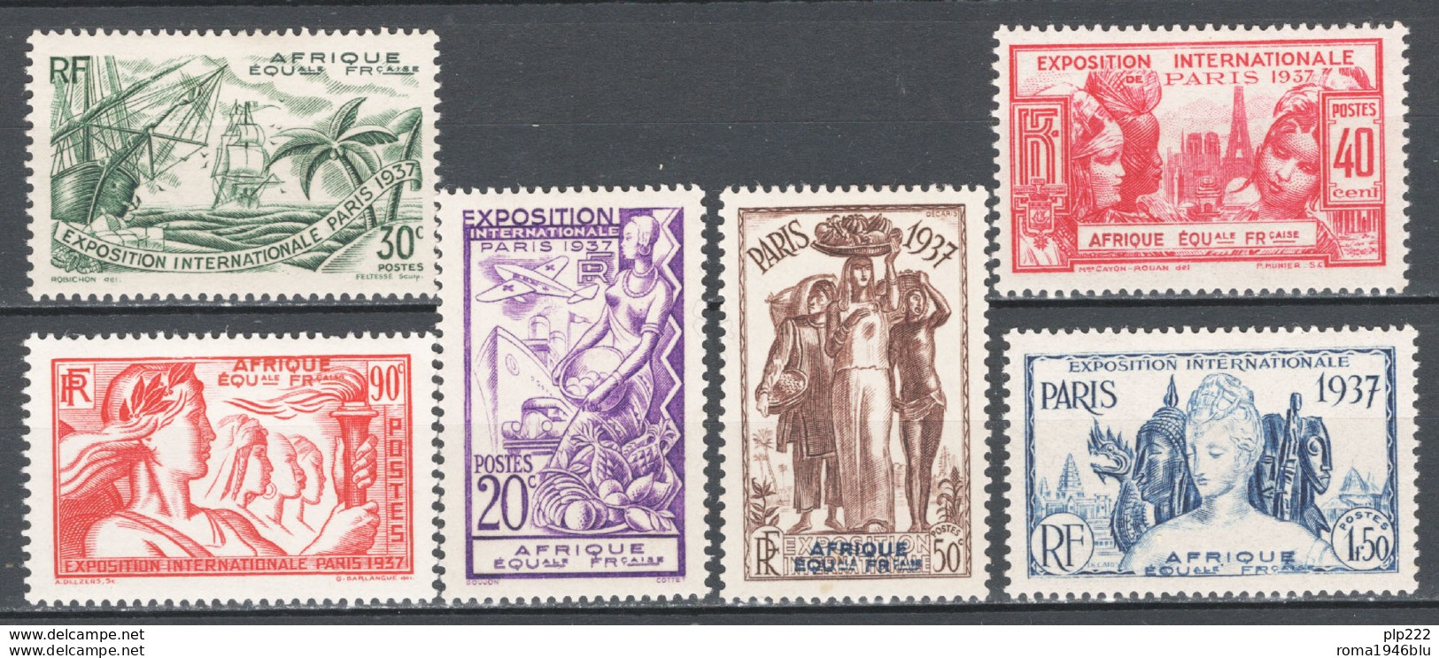 Africa Equatoriale Francese 1937 Y.T.27/32 */MH VF/F - Neufs