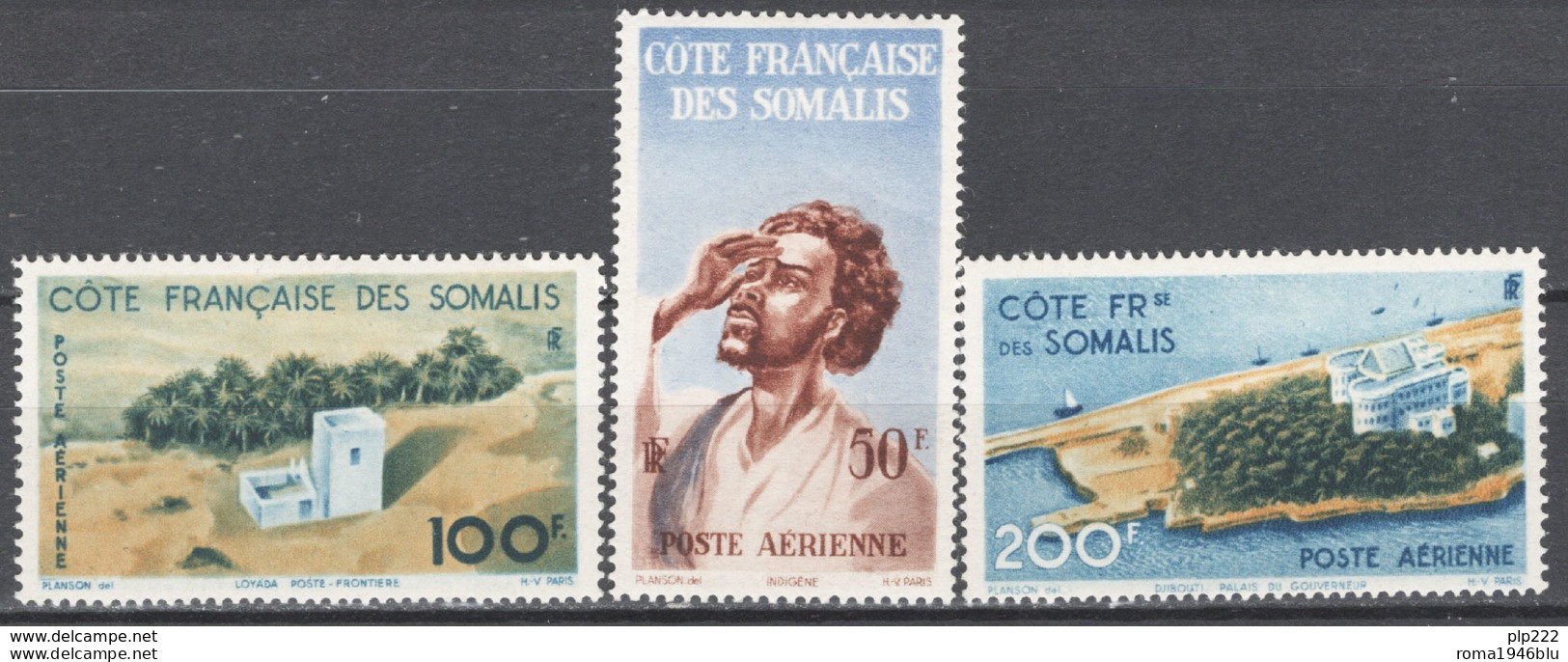 Costa Dei Somali Francese 1947 Y.T.A20/22 */MVLH VF/F - Nuevos