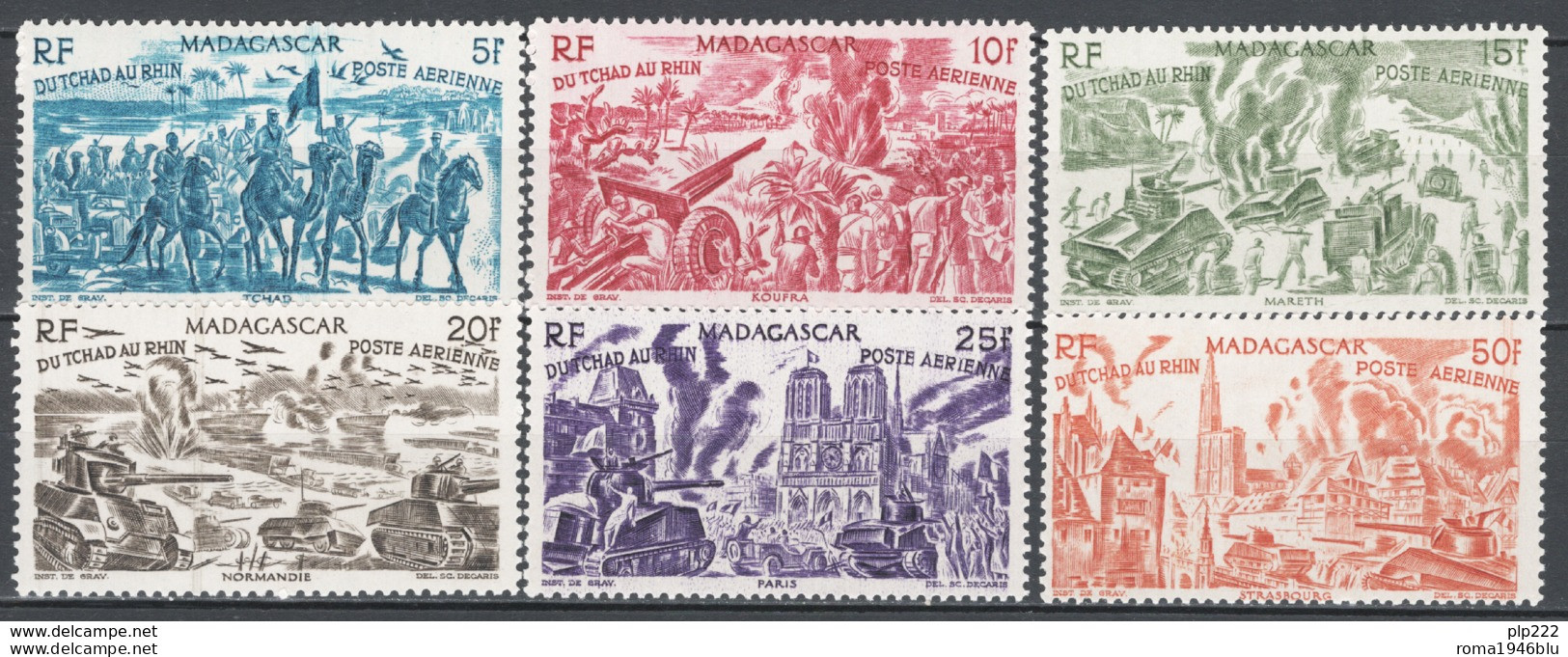 Madagascar 1946 Y.T.66/71 **/MNH VF/F - Luftpost