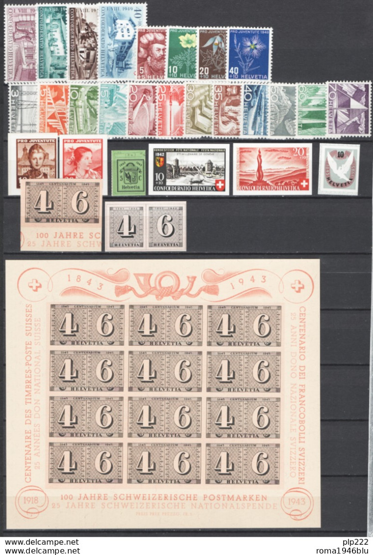 Svizzera 1940/49 Periodo Avanzato / Advanced Period **/MNH VF - Unused Stamps