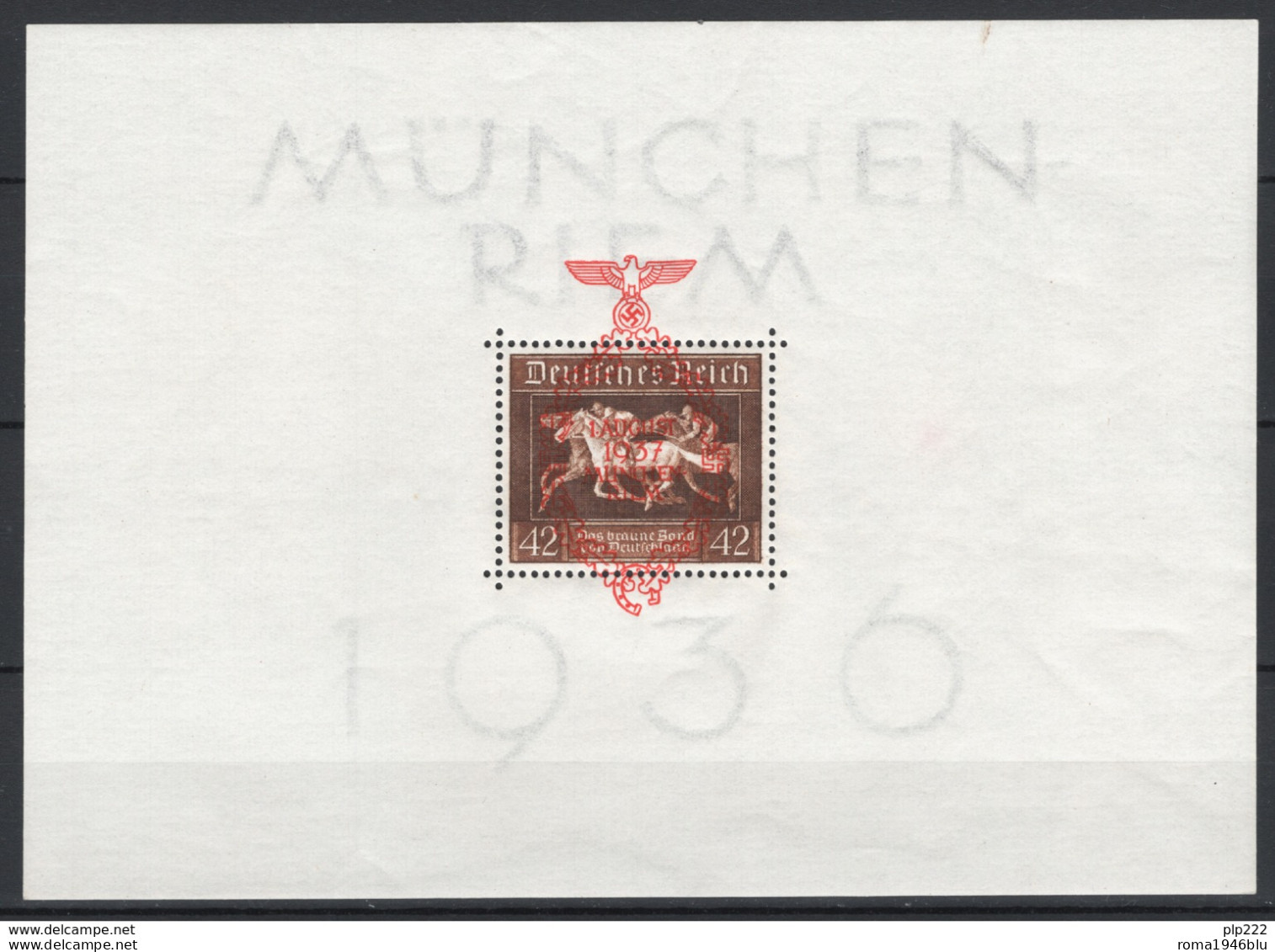 Germania Reich 1937 Unif. BF7 **/MNH VF/F - Blocks & Kleinbögen